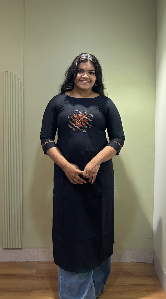 Black Patch Work Kurti