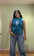 Cut Sleeve Short Top (Blue Color)
