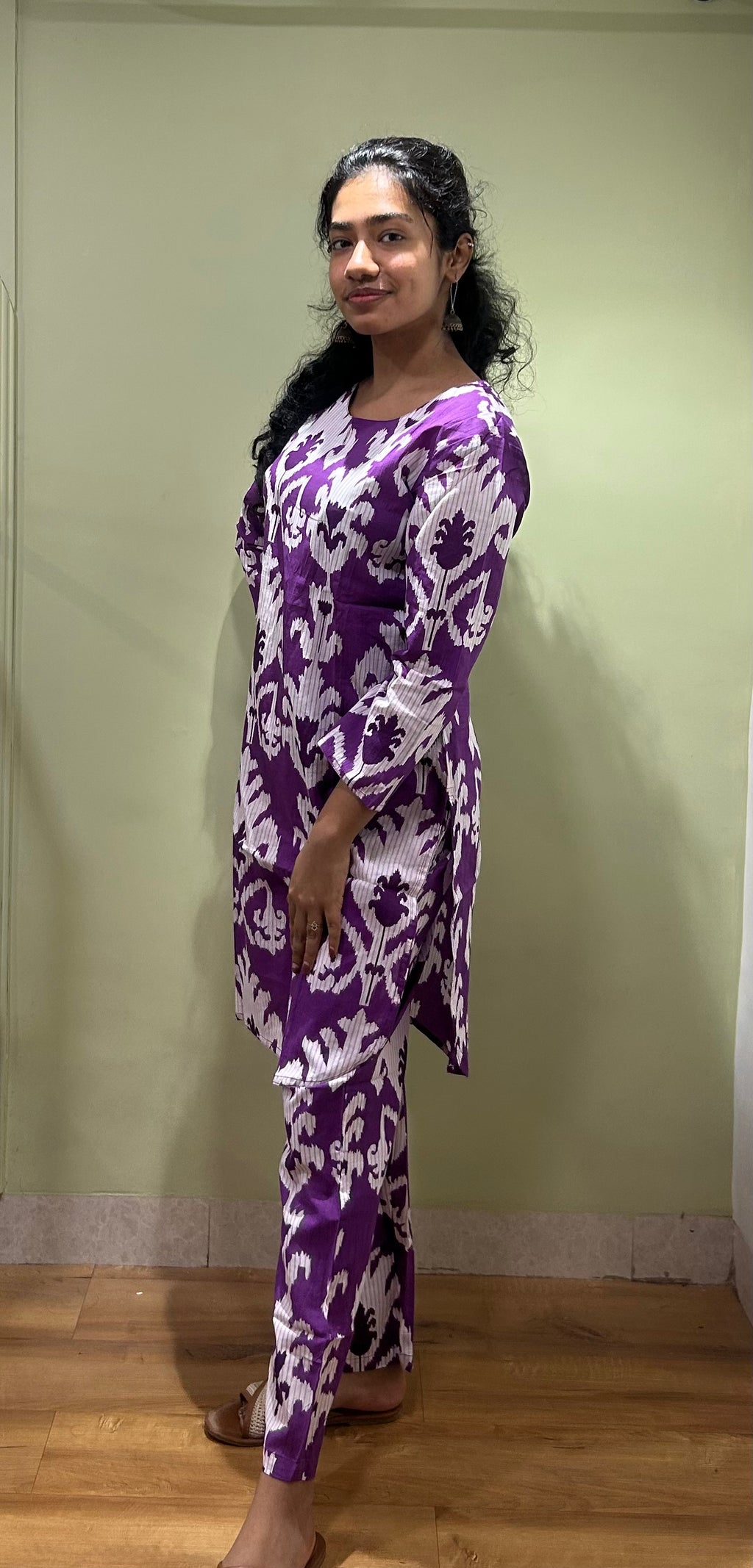 Cotton Printed Co-ord Sets (Purple Color)