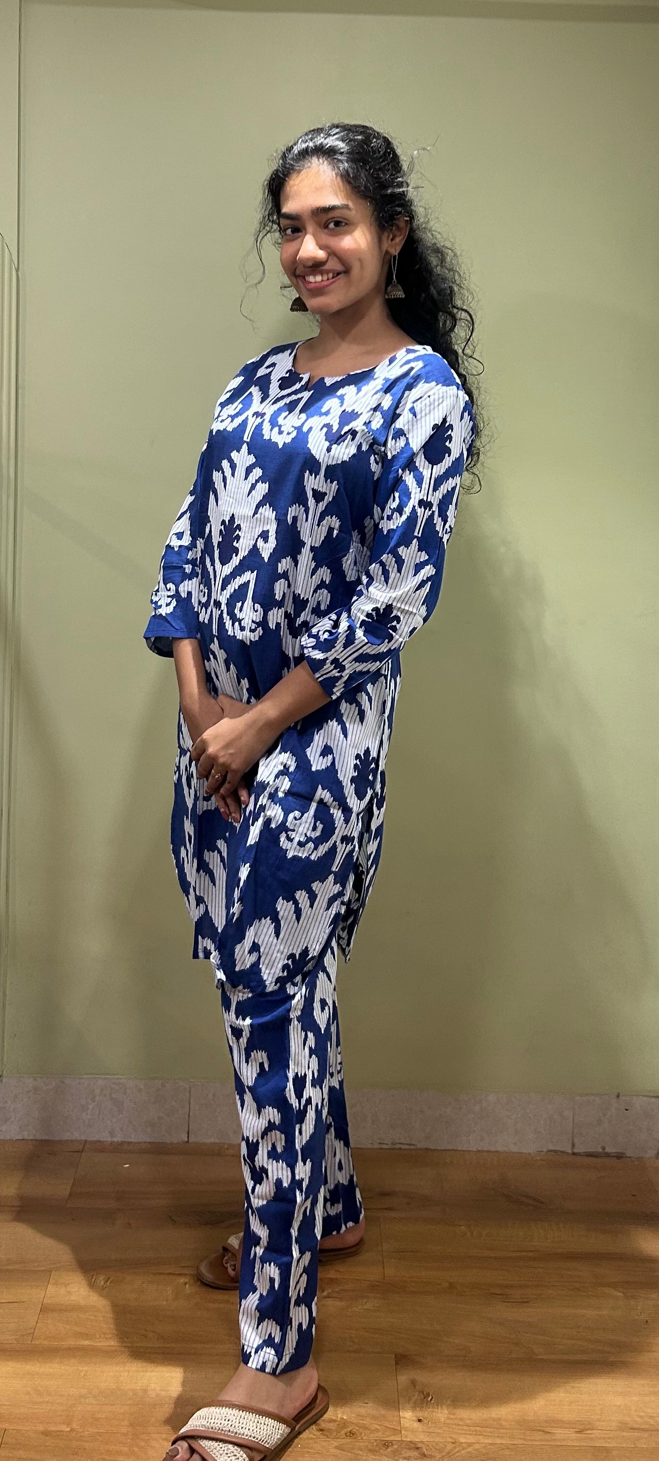 Cotton Printed Co-ord Sets (Dark Blue Color)