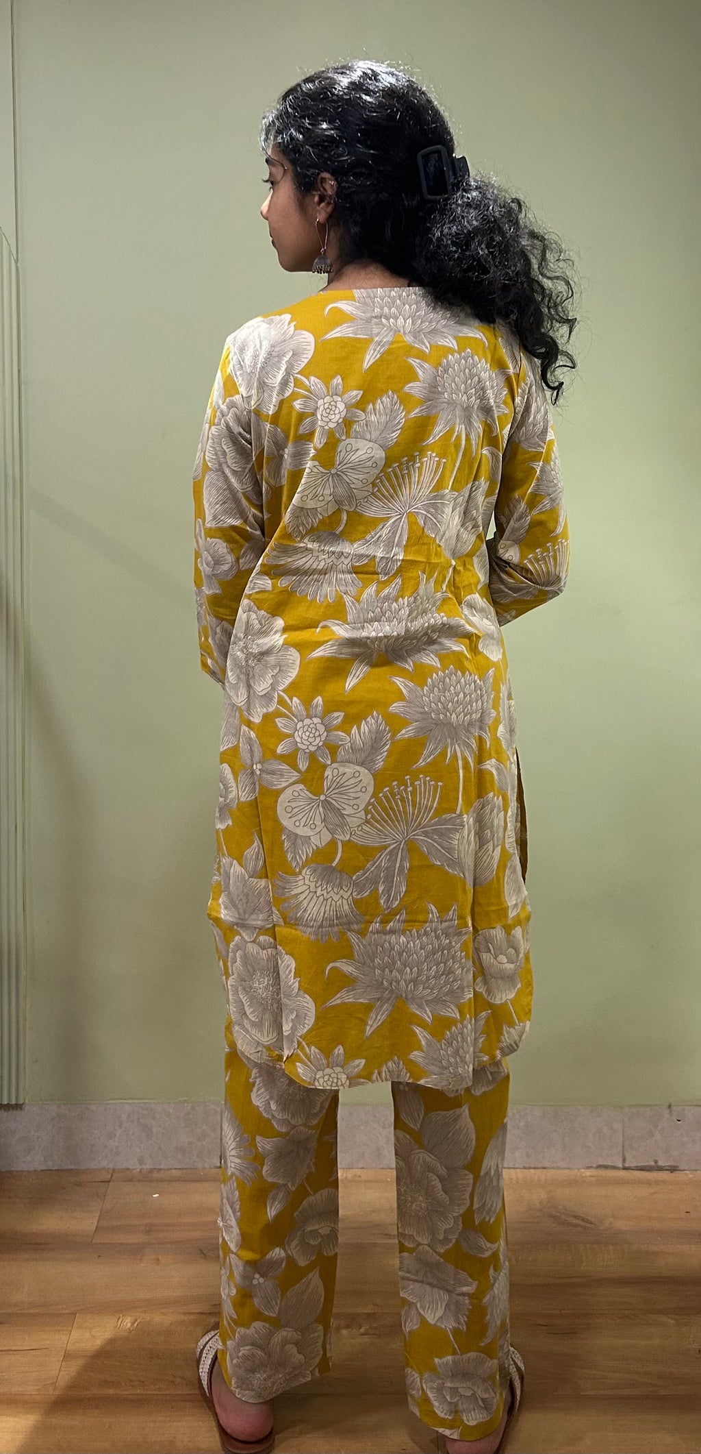 Cotton Printed Co-ord Sets (Mustard Color)