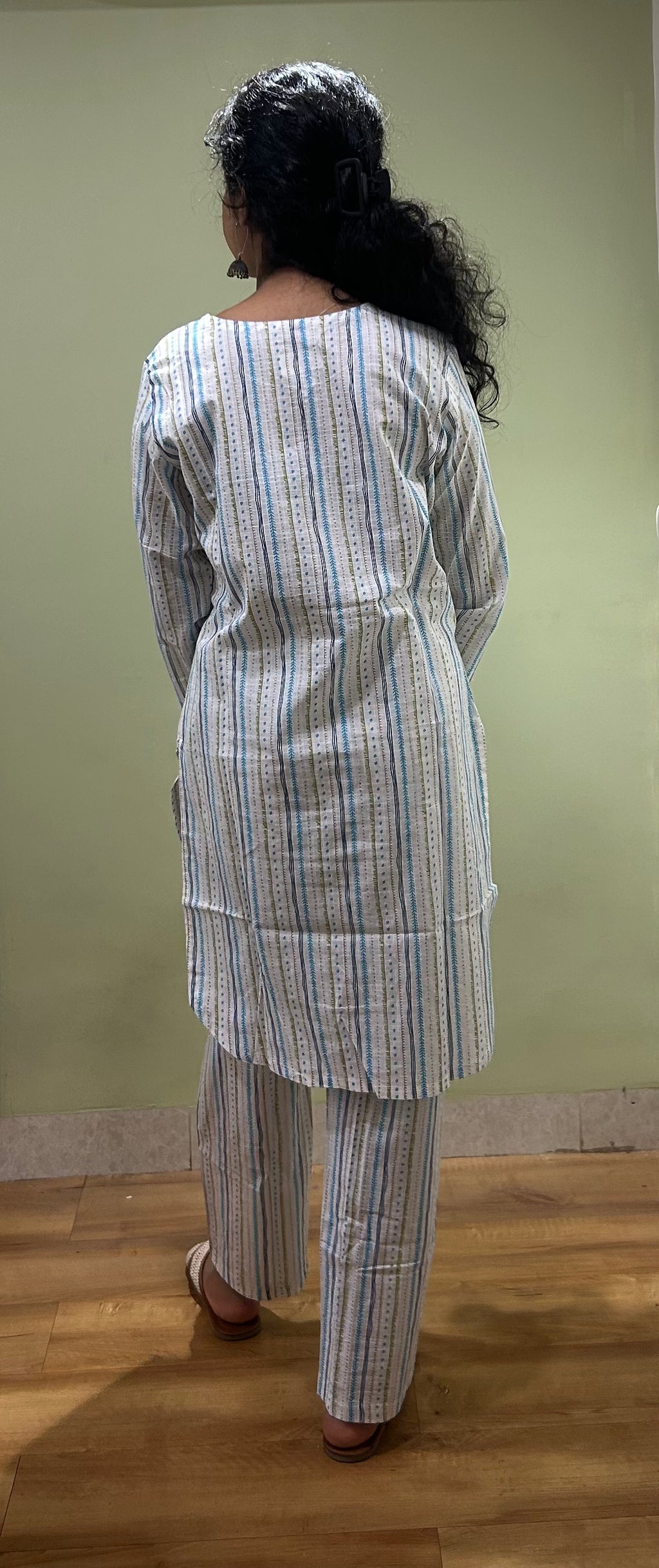 Cotton Printed Co-ord Sets (Blue & White Color)