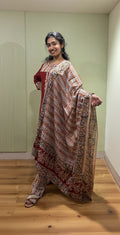 Kalamkari Dupatta Set (Maroon Color)