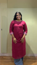Majenta Glass Work Kurti