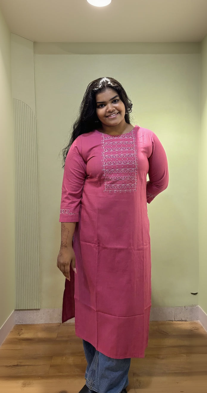 Plum Work Kurti