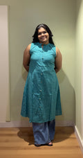 Sea Green Chinese Collar Kurti